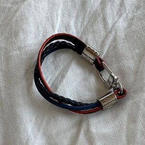 Louis Vuitton Black and Red Braided Bracelet
